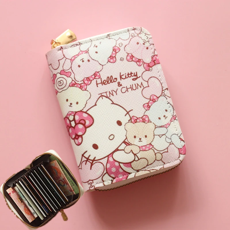 

Hellos Kittys Coin Purse Cinnamorolls Kuromis Wallet Large Capacity Multi-card Keychain Bags Card Holder Clutch Pouch Girls Gift