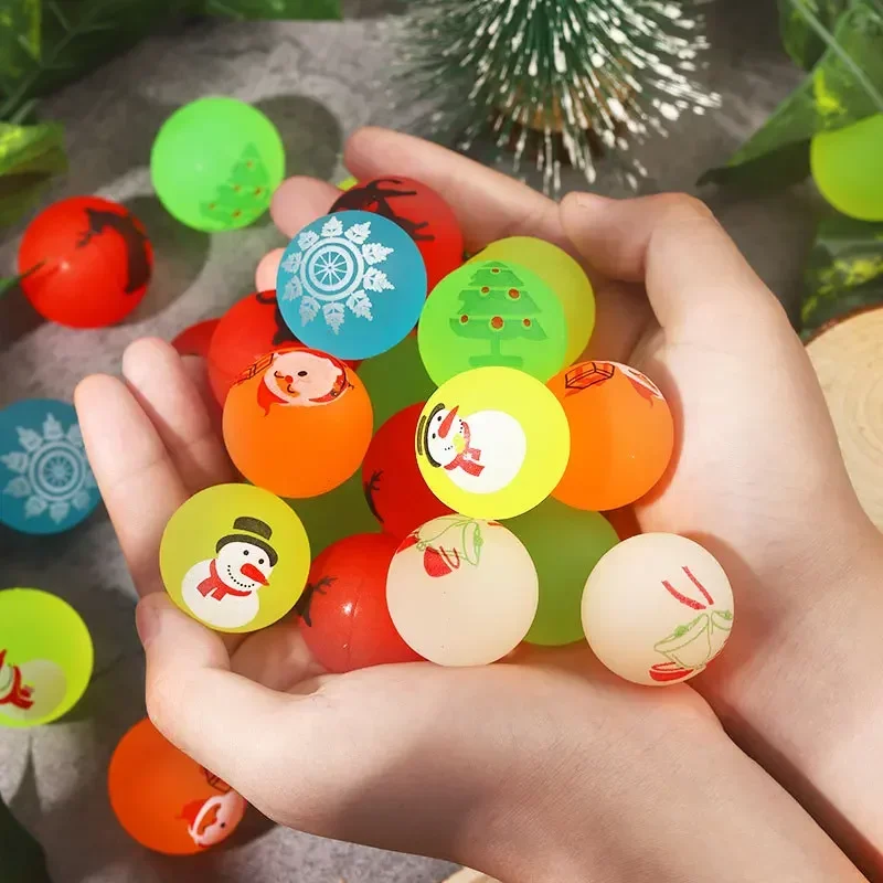 50/20pcs Luminous Christmas Bouncy Balls Glow in The Dark Ball Kids Birthday Party Games Gifts Rubber Bouncing Ball Party Favors