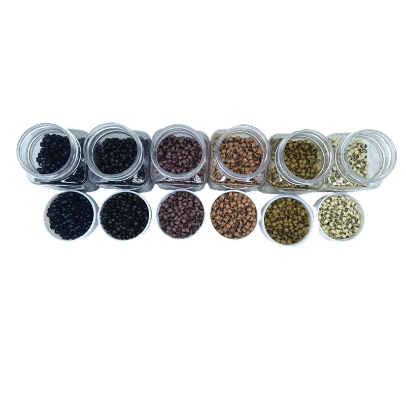 3000Pcs 4mm 구리 나노 헤어 비즈 마이크로 링크 링 헤어 익스텐션 도구용 비실리콘 전문 살롱 액세서리