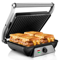 SUSTEAS Sandwich Maker Multi-Purpose Electric Indoor Grill, Non-Stick Panini Press with Grease Tray, 180-Degree Sandwich Maker 1