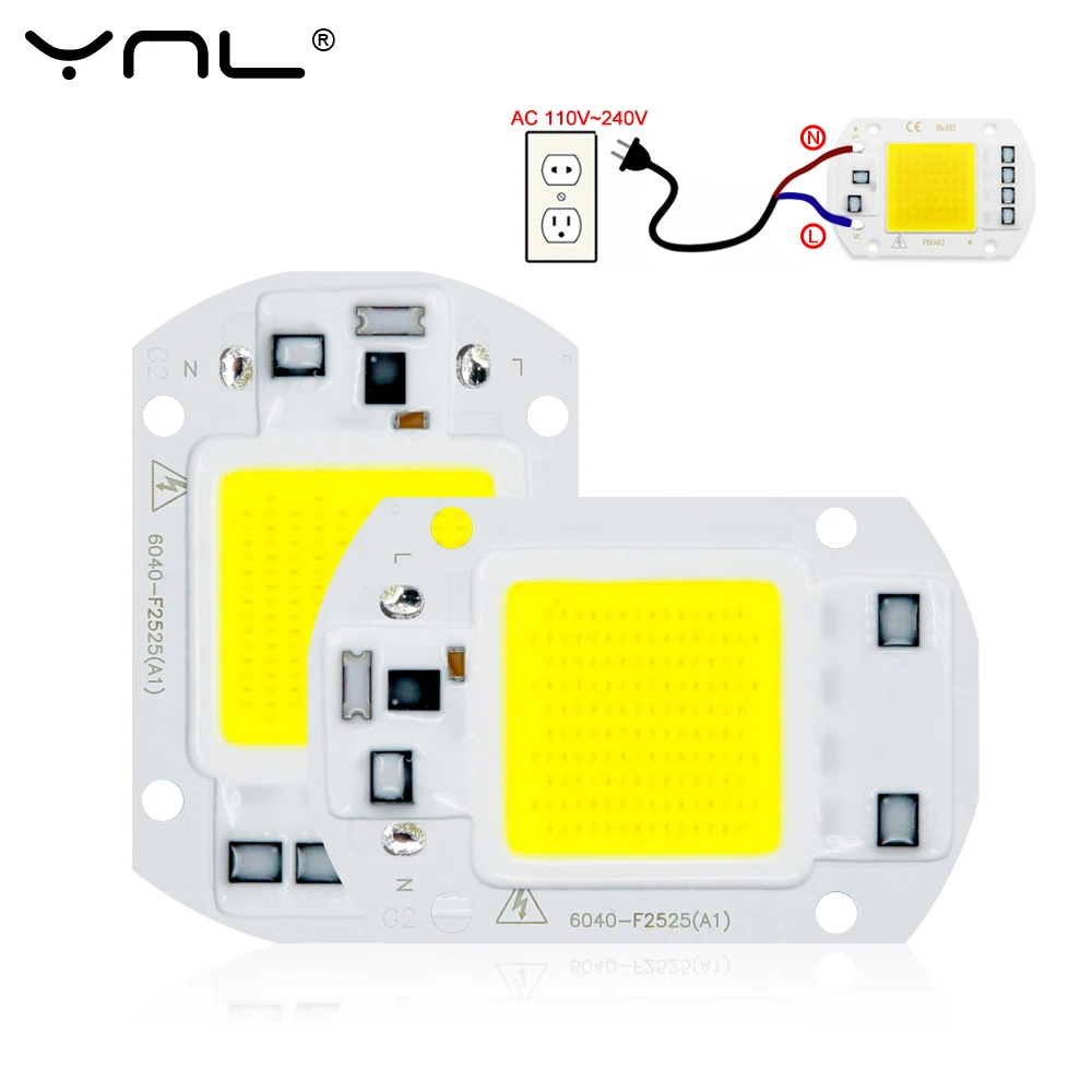 

LED COB Chip 110V 220V 10W 20W 30W 50W COB Lamp Smart IC No Need Driver LED Bulb Cold/Warm white DIY Spotlight Lampada Lighting