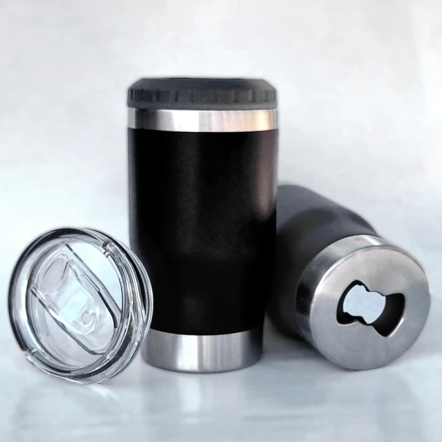 4 in 1 Can Cooler Tumbler for 12 Oz Cans, Slim Cans,and Bottles with Built-in Bottle Opener,Insulated Cool Summer Ice Bottle Cup 2