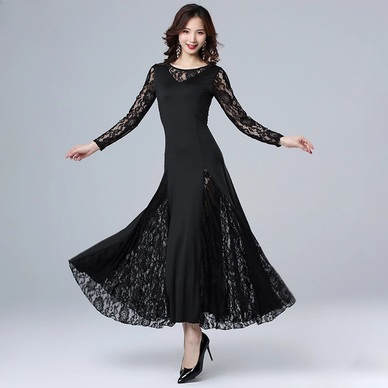 

Ballroom dance modern waltz lace competition dress drag queen costumes standard practice dress