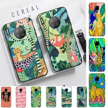 

FHNBLJ Chic Cute Cartoon Anime Sloth Leopard Phone Case for Huawei Mate 20 10 9 40 30 lite pro X Nova 2 3i 7se