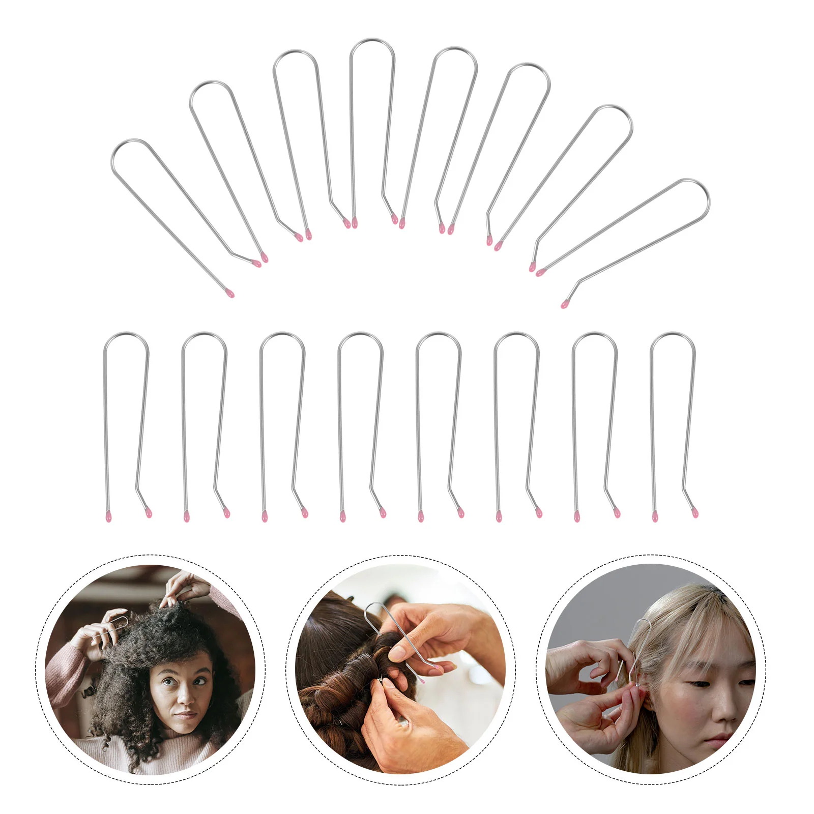 20 Pcs Curling Hair Curlers Clip Hair Perm Rods Clips Fixing Pin Replacement Perming Hair Curlerss Clamp Metal Hot Miss