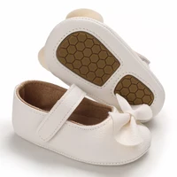 Baby Spring and Autumn Cute Bow Upper PU Soft Rubber Bottom Anti slip Princess Shoes Newborn Casual Walking Shoes 0-18M 2