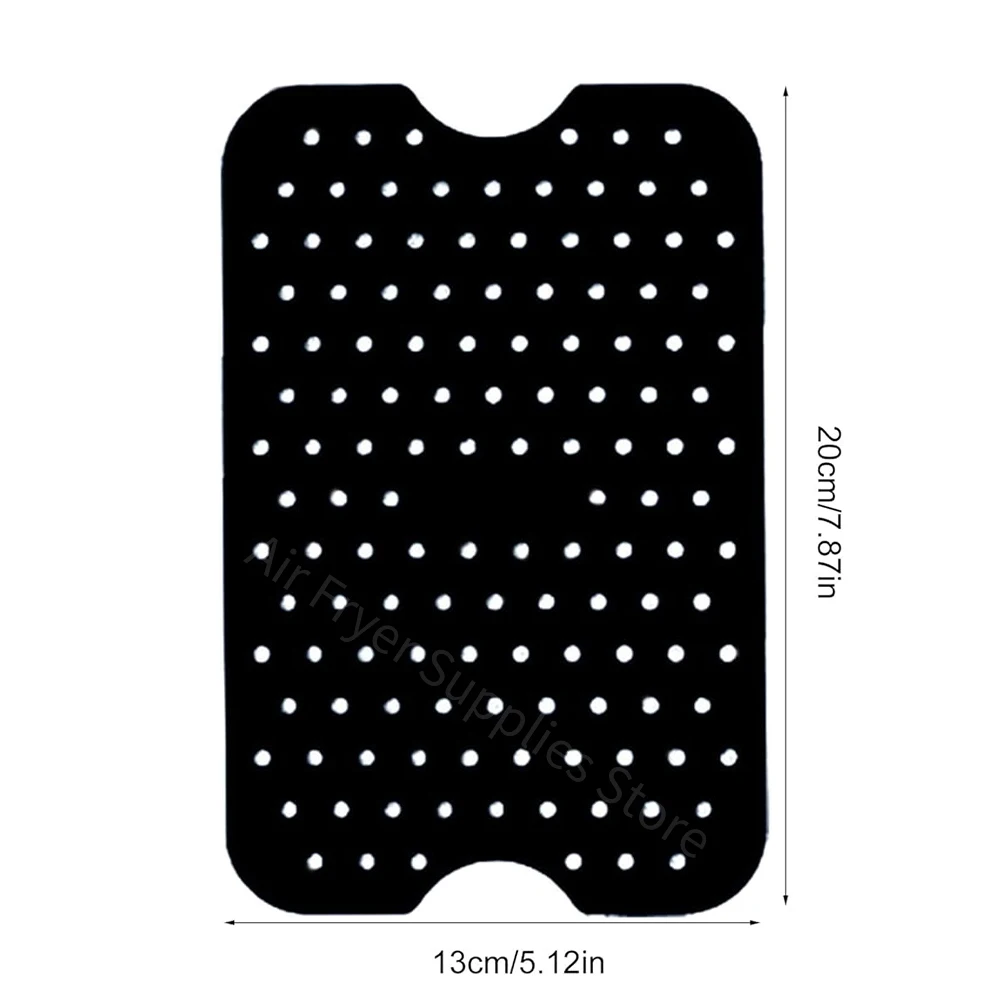 2Pcs Silicone Air Fryer Liners Non-Stick Rectangle Baking Mat for Ninja DZ201 DZ401 Air Fryer Accessories