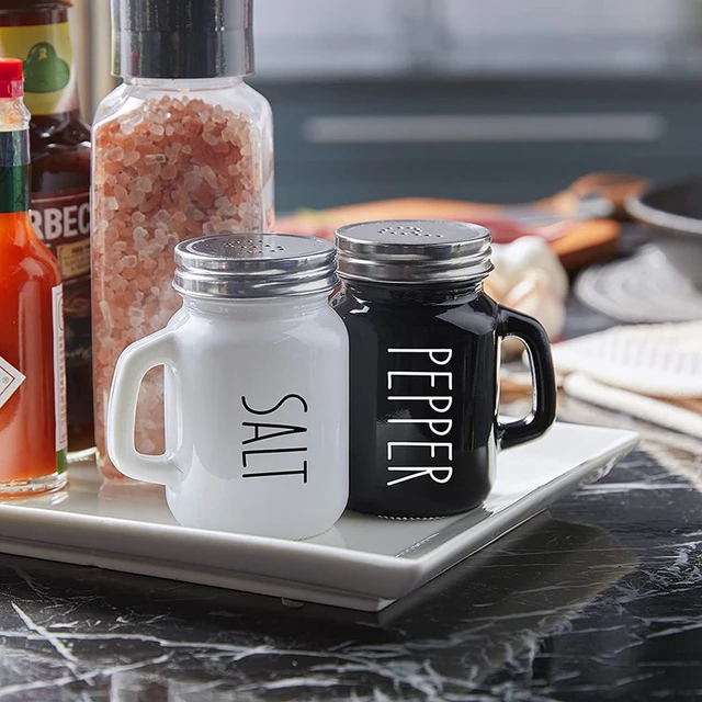 Farmhouse Salt and Pepper Shakers Set, 4 Oz Cute Salt Pepper