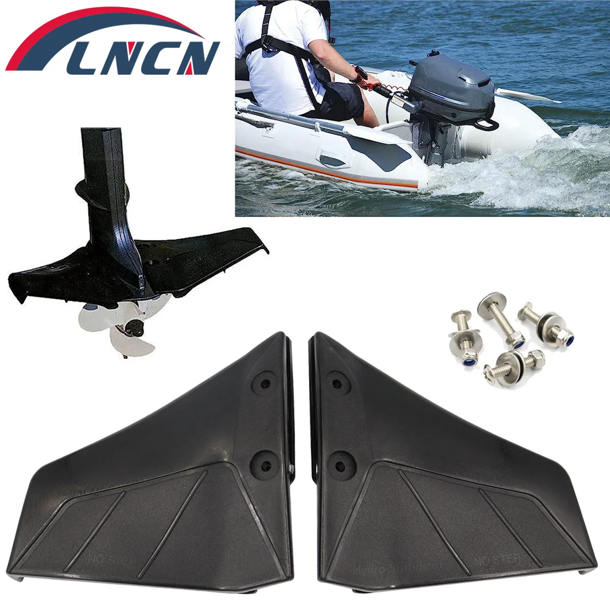 HydrofoilStabilizerBlackDualFinOutboardsABSPlasticWINGSwith