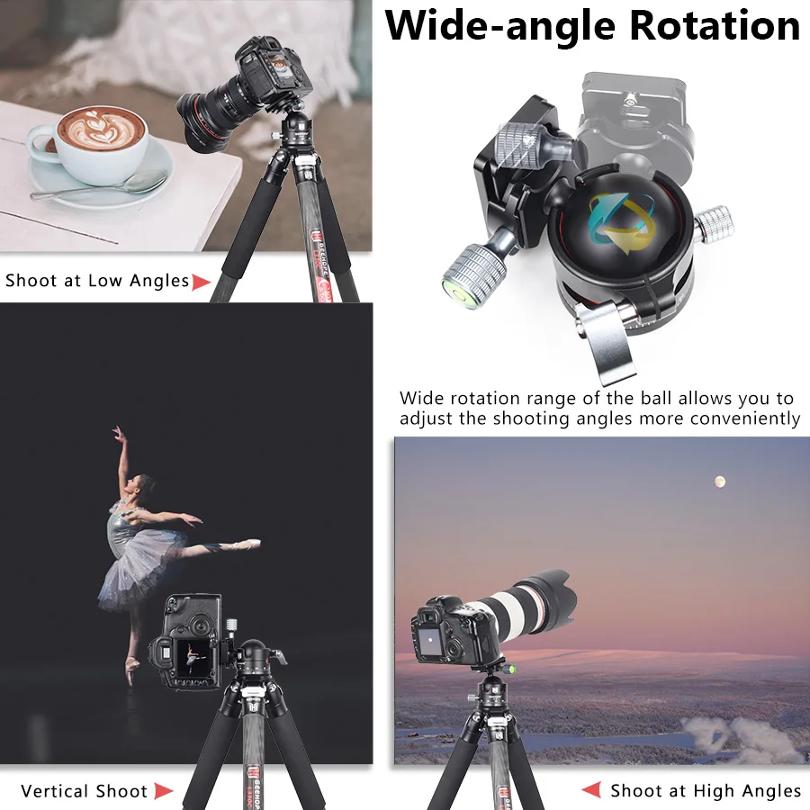 GEEHOPE CE-45 Low Profile Tripod Ballhead Universal Panoramic 45mm BallHead for