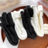 Autumn and Winter Leg Warmers Japanese Metal Label Socks Female Knitted Warm Foot Cover White Black Y2K Stockings Leg Warmers 5