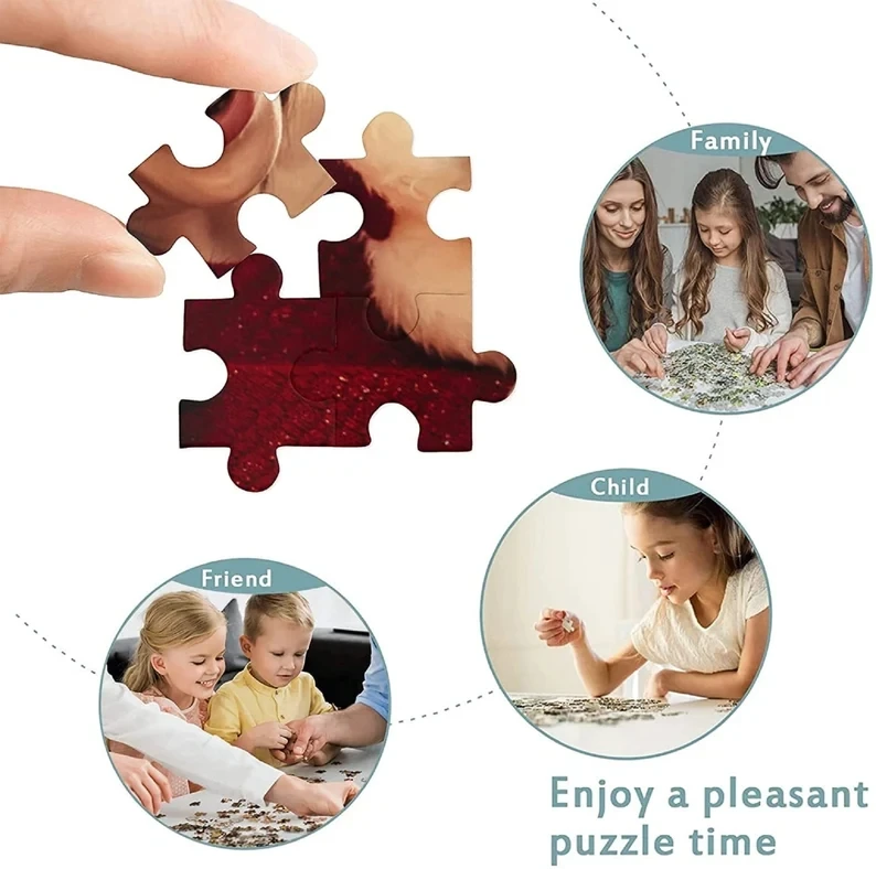 300/500/1000 Pieces Disney Stitch Jigsaw Puzzles Children Intelligence Game Toys Cartoon Puzzles Handmade Hobbies 4