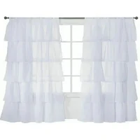 Sheer Voile Tulle Window Curtains, One Panel, Maiden Ruffle Style, Fashion sheer window treatments 1