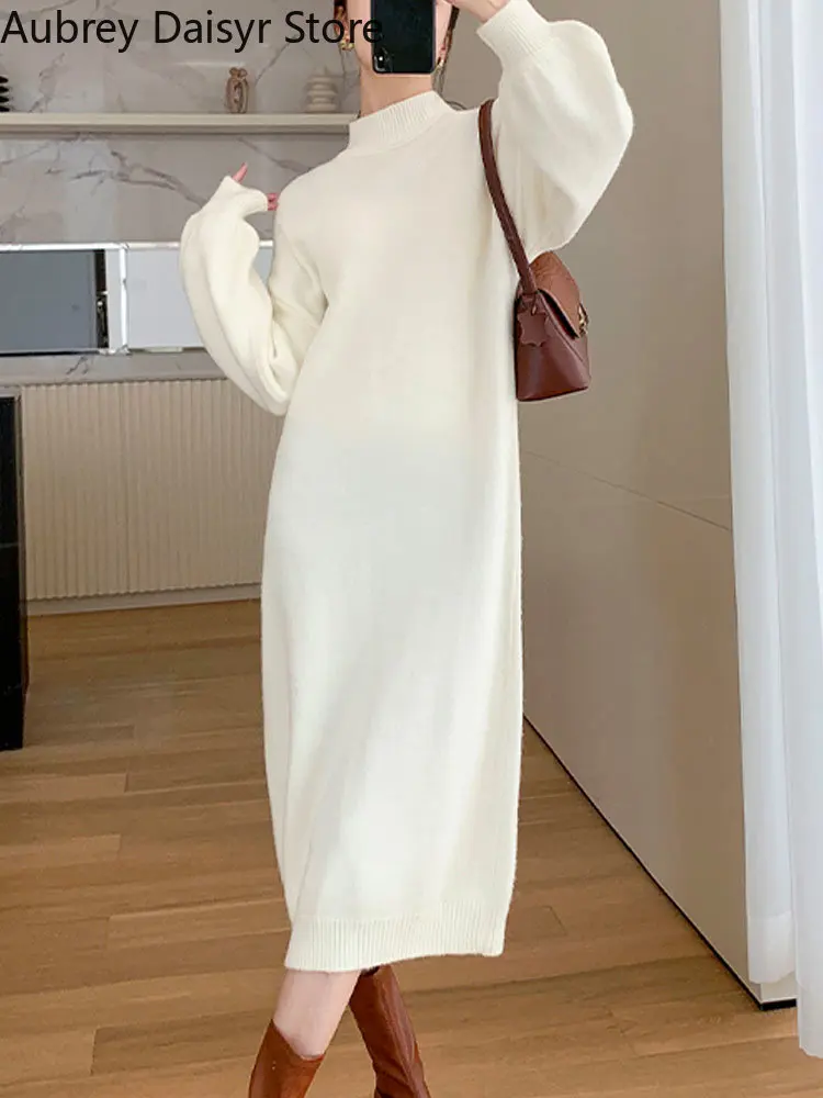 Kleid Elegant Revers Langarm main image 1
