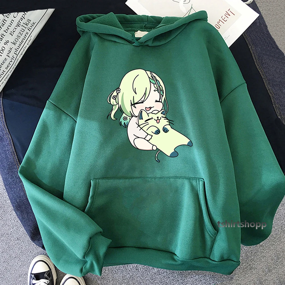 

Anime Hololive Fauna Siput Hoodie Pakaian Estetika Wanita Musim Semi/Musim Gugur Kaus Kawaii Ouro Kronii Hoodie Harajuku