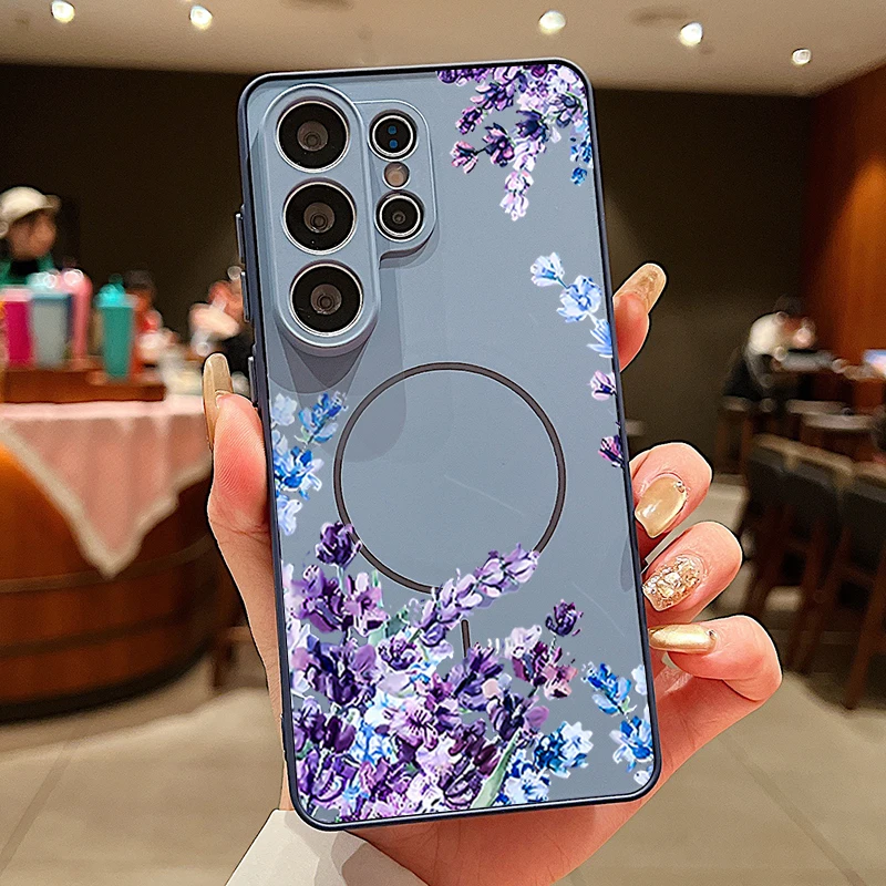 Flower Floral Pattern Magnetic Phone Case - Stylish Protective Cover