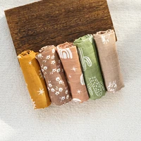 HappyFlute 60*60cm 5Pcs/set Muslin Swaddle Feeding Burp Cloth Newborn Soft Cotton&Bamboo Baby Blanket Wipe 1