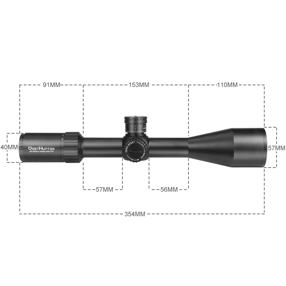 WestHunter HD Gen2 4-16X50 SFIR FFP Scope First Focal Plane Riflescope Illumination Reticle Zero Stop Function Optical Sights