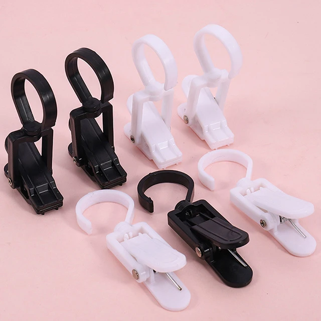 5 db Forgó Ruhák Csapok Fogas Mosókapás Klip Szupermarket Zokni Kijelző Műanyag Klip, Fehér Tároló Függöny Horoggal - Image 2