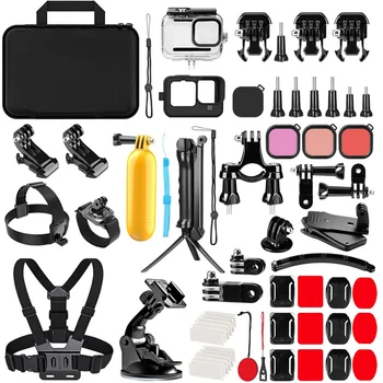 Kit di accessori per action camera 60 in 1 per GoPro Hero 13 12 11 10 9 8 Insta360 AKASO Sjcam Action Camera 50 in 1