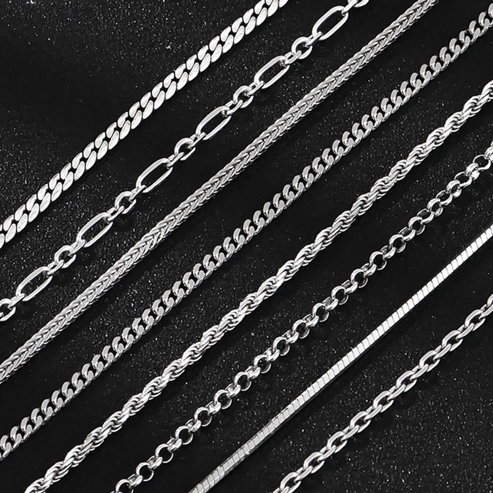 Silver Necklace 925 Sterling Silver Italian 2.6/3.7/5.0mm Flat Mariner Chain for Women Men Fashion Neck Chain Jewelry SC78