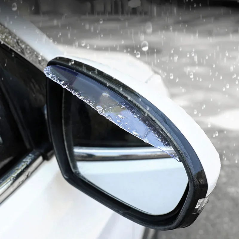 1 Pair Car Mirror Visor Guards Scratch-proof Anti-glare Visors Auto Rearview Mirror Rain Eyebrow Protector Clear Car Accessories