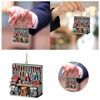 Hanging Gnomes 2D Mechanical Toolbox Flat Acrylic Trim Tools Garage Ornament Polonaise Ornament Set Creative Pendant Key Chain 1