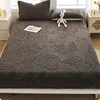 WASART Warm plush elastic fitted sheet mattress protector cover winter coral fleece couple bed linen luxury double bed bedding 6