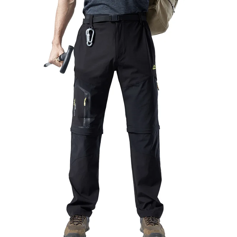 

US Size Outdoor Hiking Pants Men Large Size Casual Straight Quick Dry Mountaineering Pants Multi-pockets Removable Trousers Men