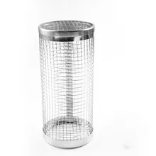  New Rolling Grilling BBQ Basket Stainless Steel Leakproof Mesh Barbecue Rack Outdoor Picnic Camping Simple Cylindrical BBQ Grill 