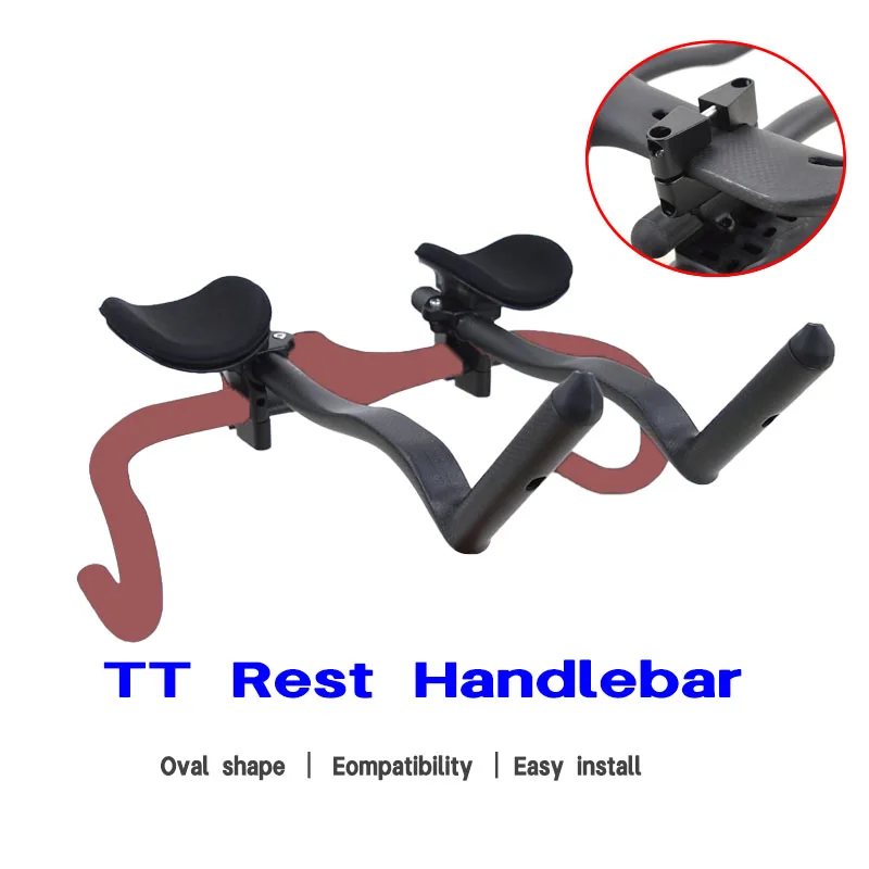 Carbon-Rennradlenker, Fahrrad-Restbar, TT-Lenker, Clip-On Aero-Bar, Carbon-Lenker für Rennräder, 30 cm ° /45 ° Triathlon-Griffe – Detail 1