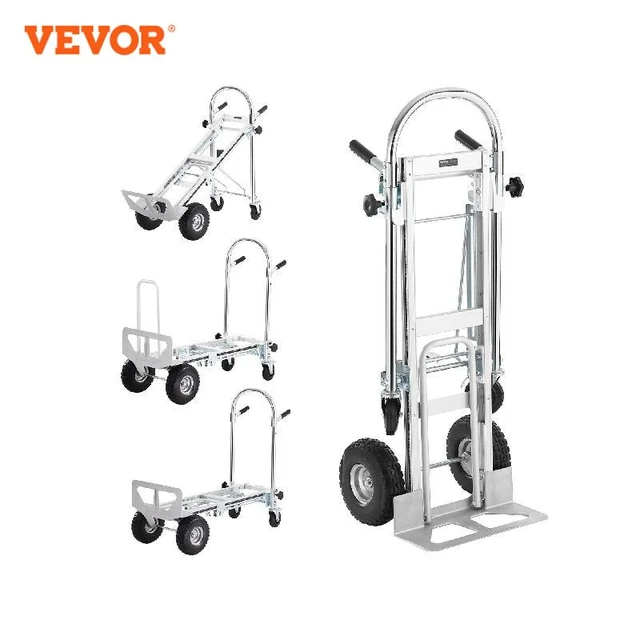 VEVOR Diable Pliant en Aluminium 4-en-1 Diable Chariot de Déménagement de  Manutention Charge 454 kg Diable Convertible en Chariot à Plate-forme Roues  Caoutchouc PU pour Transport Entrepôt Marchandises - AliExpress