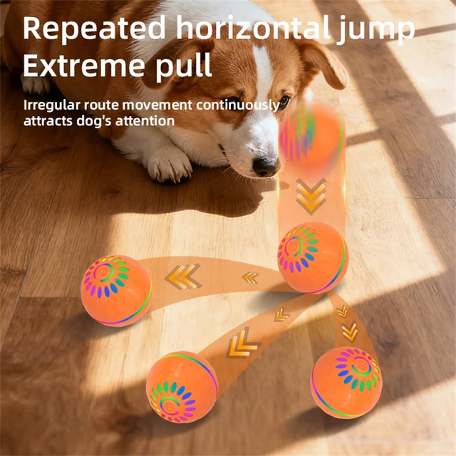 Interactive Smart Dogs Toys Balls - USB Automatic Moving Bouncing Ball for Puppy to Large dog-Electronic Pet Ball Christmas Gift 2