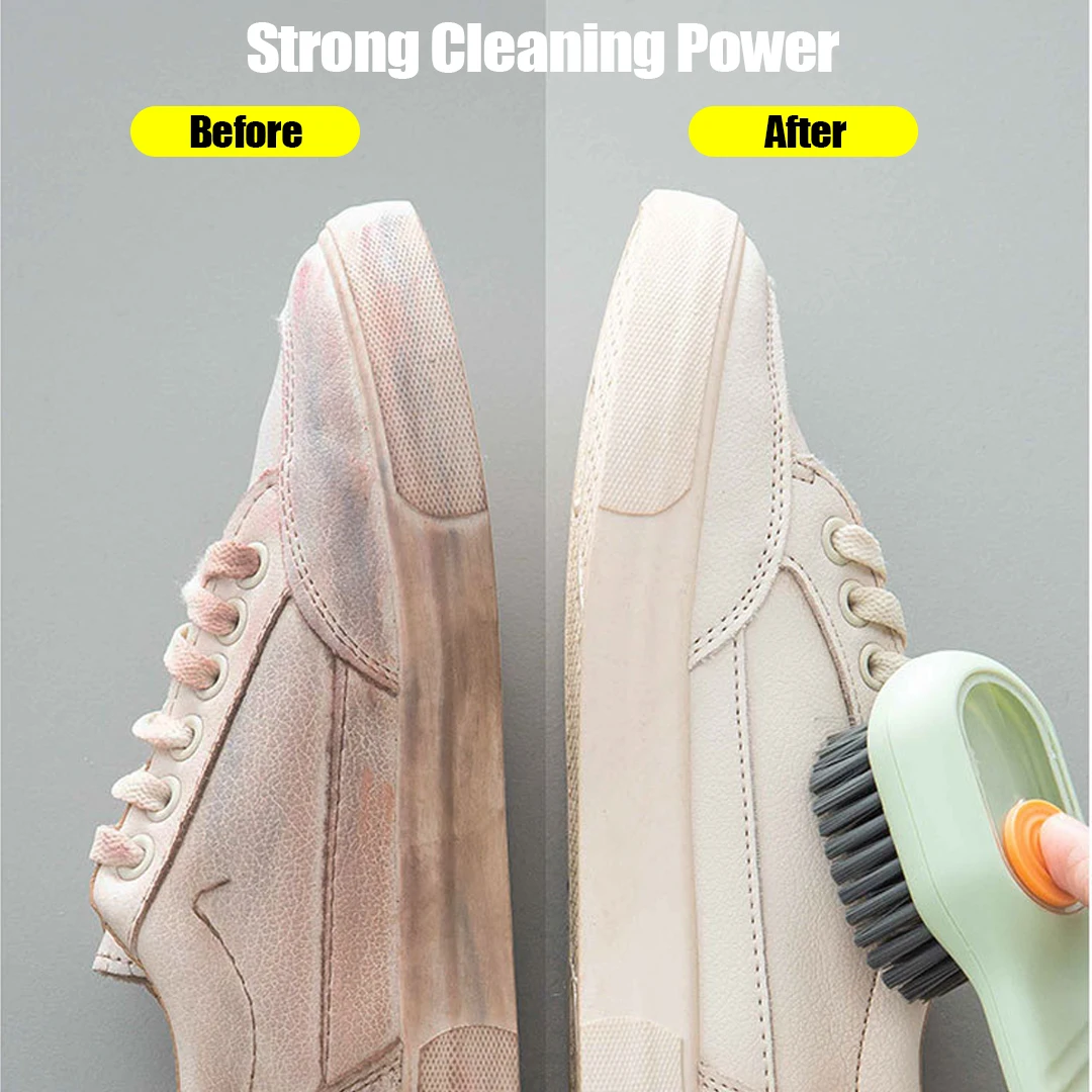 1/2Pcs Multifunctional Cleaning Brush Soft Automatic Liquid Shoe Brush Clothes Brush Shoe Clothing Board Brush Shoe Cleaner Tool 2