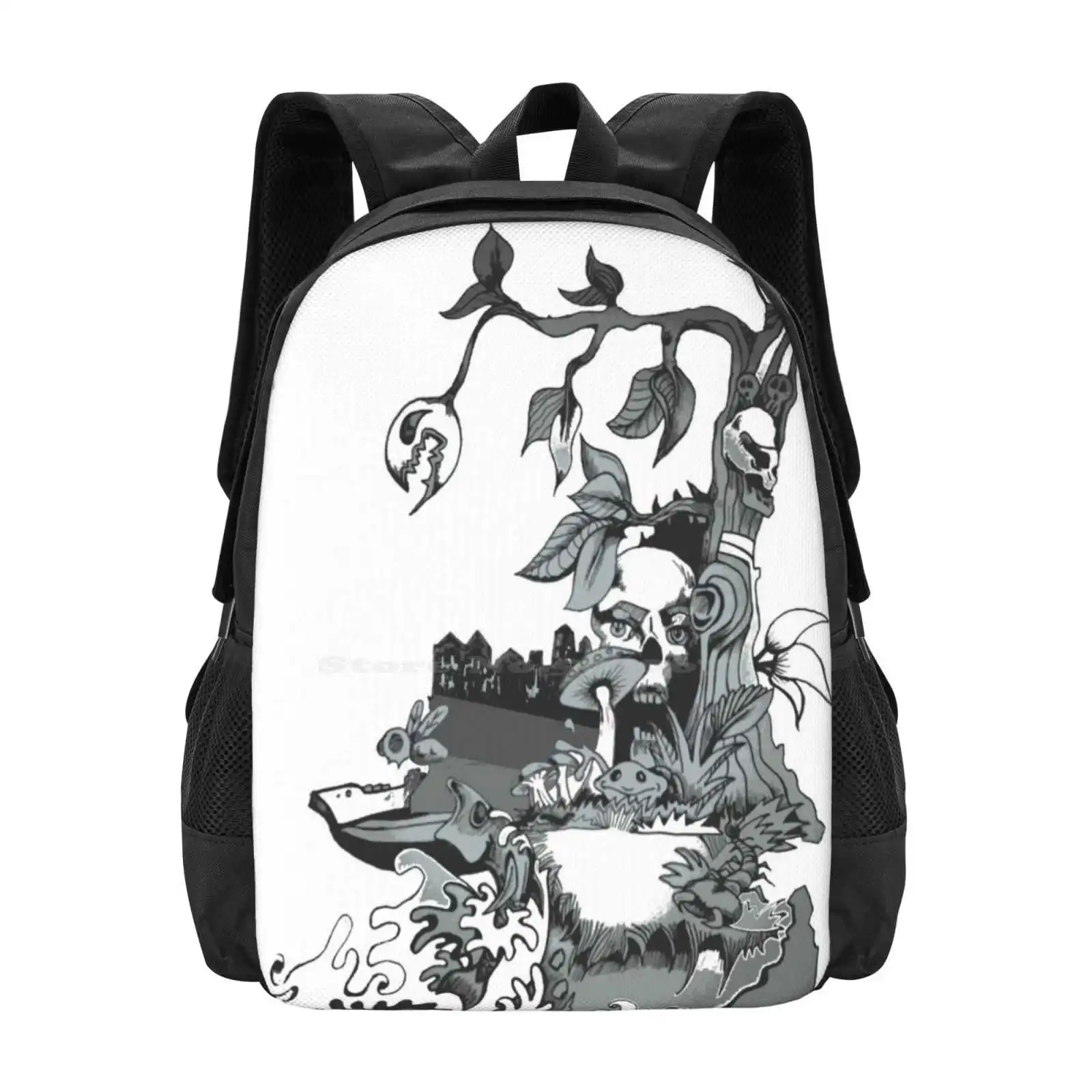 Mean Green Bag mochila para hombres, mujeres, niñas, adolescentes, Cool Fresh Graphic, Horror Funky, Percycute Mean Green, Eco Warrior Urban