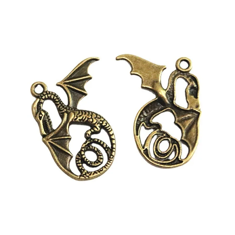 

20Pcs Dragon Loong Charms Pendants 37*34MM Vintage Antique Bronze Plated Jewelry DIY For Bracelet Necklace