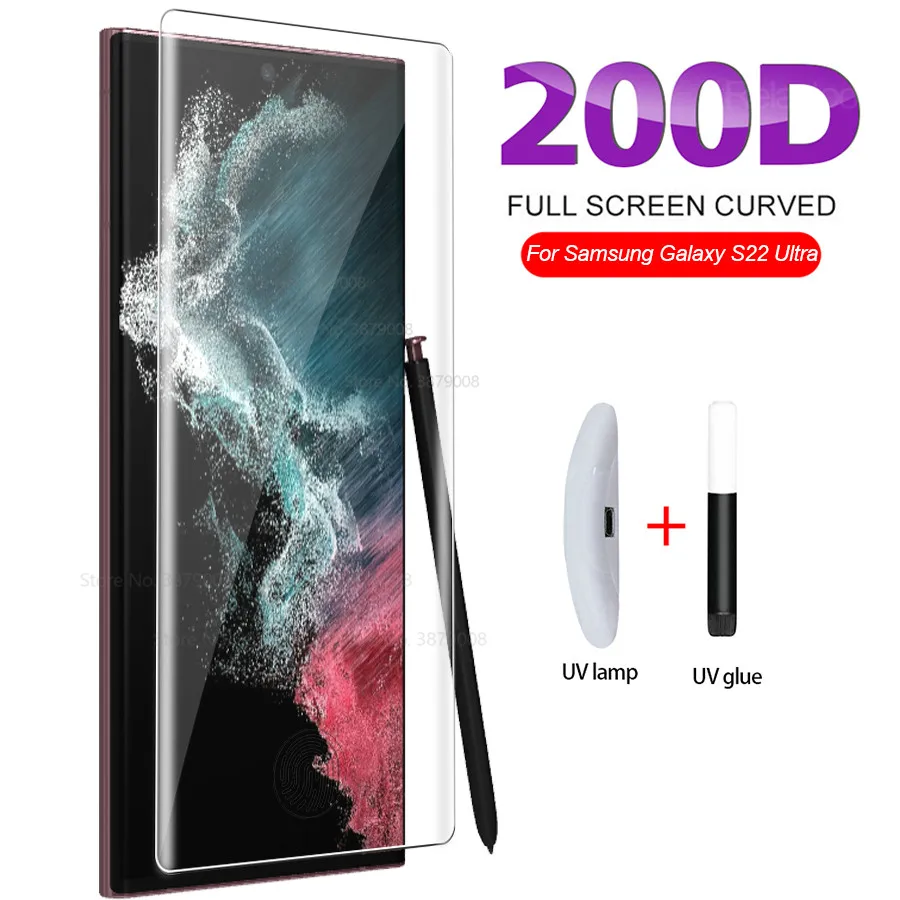 Vetro Temperato Uv Per Samsung Galaxy S22 Ultra S 22 Plus Pellicola Salvaschermo S22Ultra Samsun Samsung S 22 Ultra 5G Pellicole 6.8 Pollici