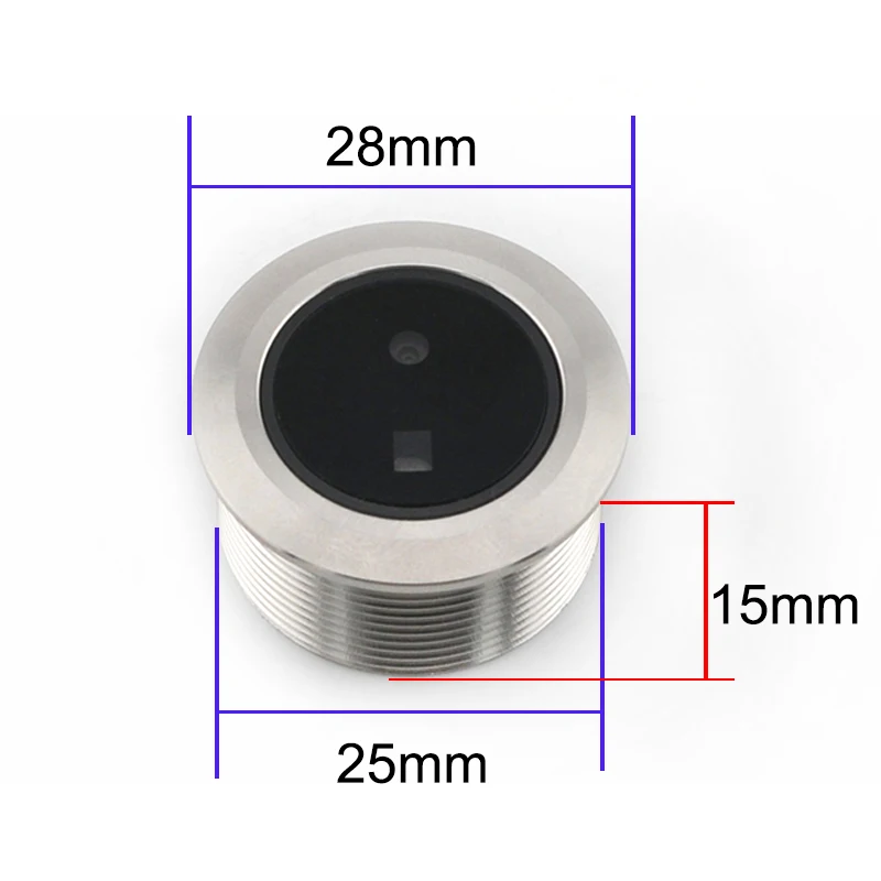 FP001-M25 DC3.3V 500 얼굴 인식 용량 UART USB 얼굴 인식 모듈 아두이노용 원형 표시등이 있는 단일 렌즈 스캐너