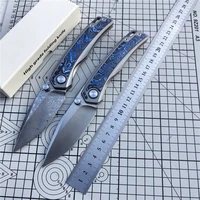 M390 Steel Folding Knife Titanium Alloy Handle Bearing System Outdoor Survival Hunting Knife Camping Hiking Defense Tool 1
