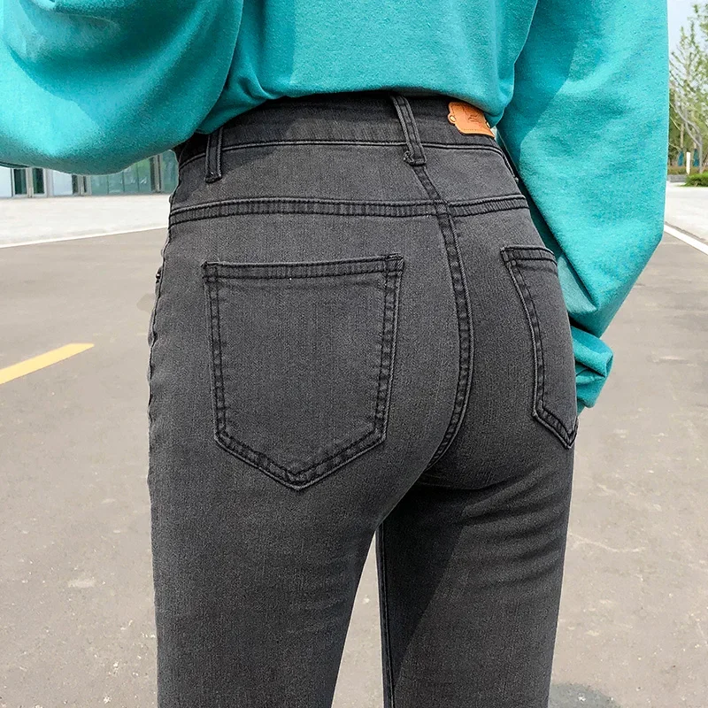 Women NEW Stretch High Waist Classic Retro Jeans Lady Clothes 38 40 Skinny Pants Push Up Leggings Mom Jeans Pencil Trousers