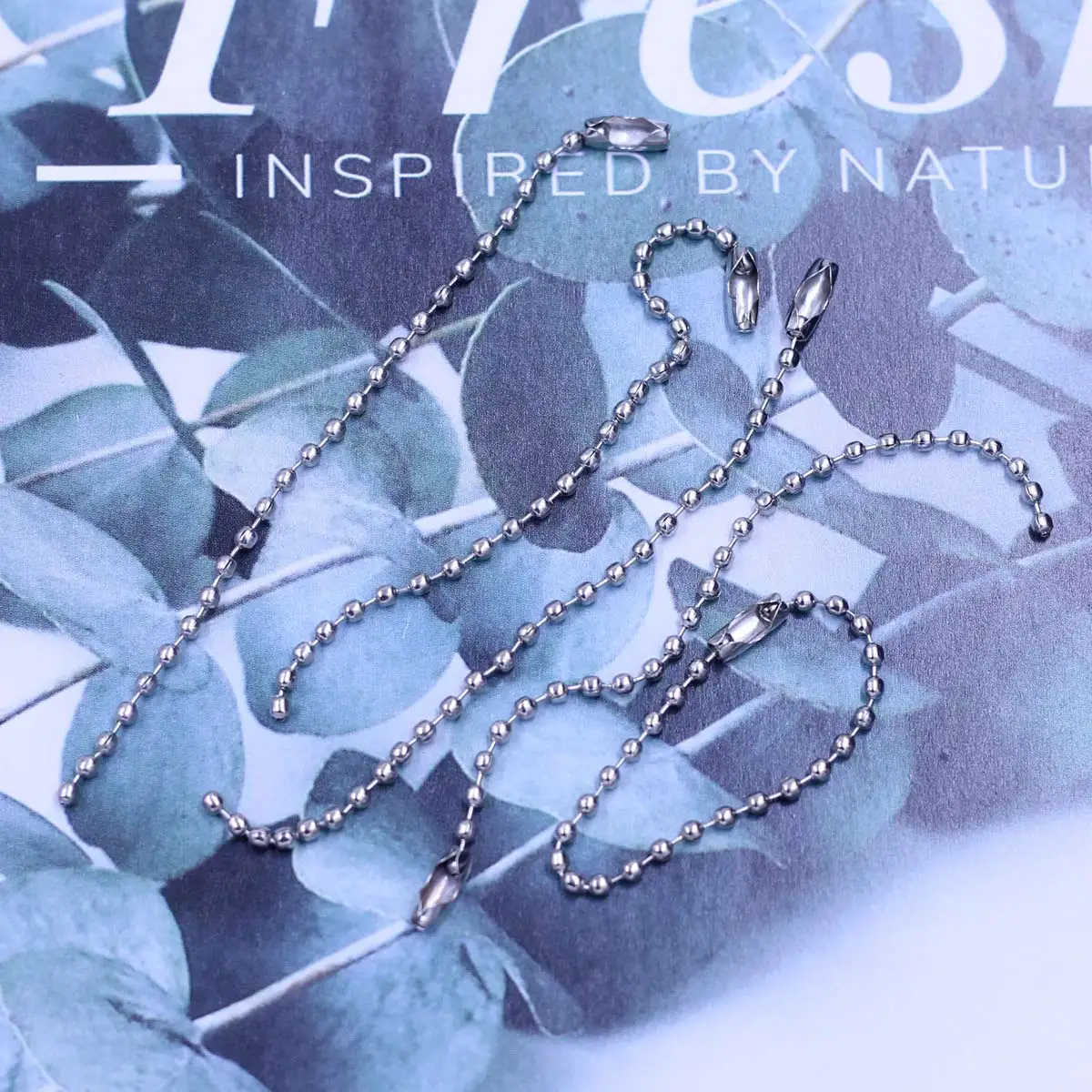 Silver Tone Connectors Clasp Ball Chains Keychains Tag Cloth Jewelry DIY Findings Charms Wholesale 10cm 500Pcs 1000Pcs