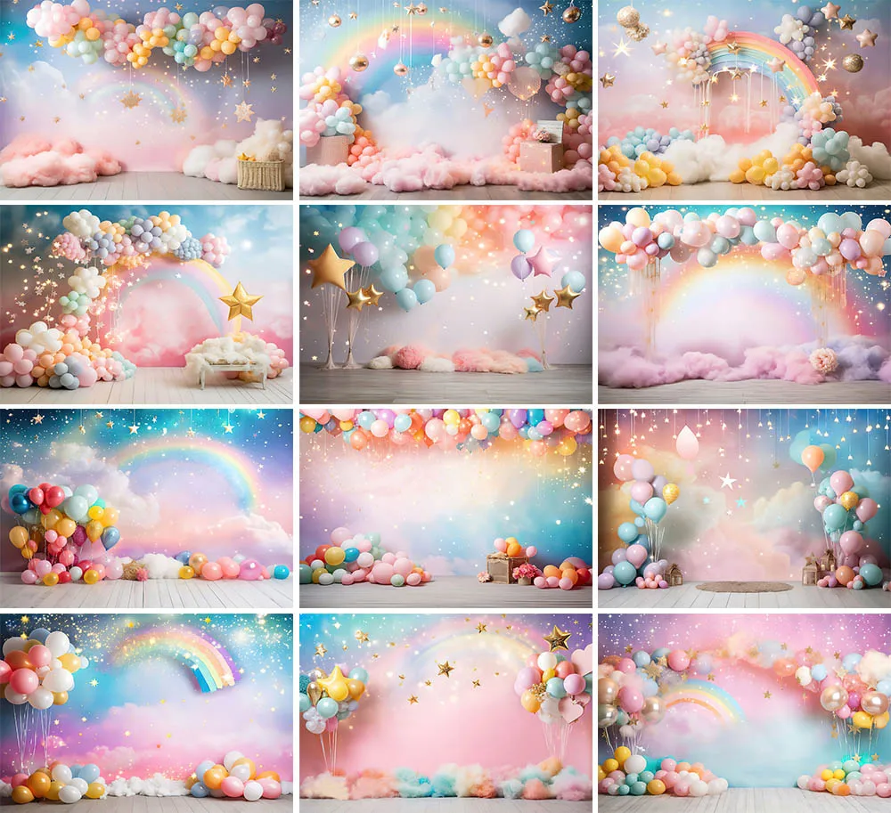 Mehofond Rainbow Newborn Artistic Photo Background Golden Twinkle Little Star Dreamy Birthday Cake Smash Decor Fondale Studio