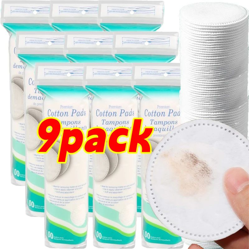 Soft Double Sided Cotton Makeup Remover Pads for Facial Cleansing