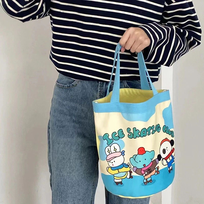 Chic Canvas Cartoon Print Tote Bag
