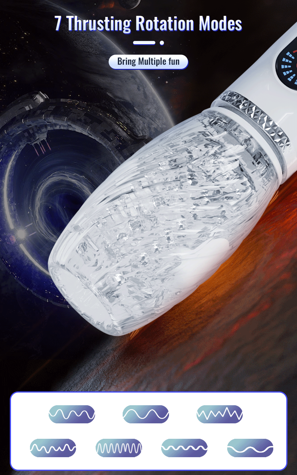 Male Masturbator Automatic Telescopic Rotating Vibrating For Men Glans Trainer Masturbation Cup  Thrusting_voghion.com