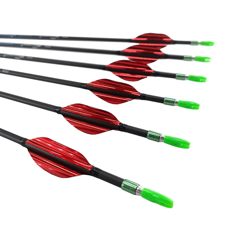 

ID4.2mm Pure Carbon Arrows 30.5inch Spine350-1000 1.8inch Spin Vanes for Compound/Recurve Bow Archery Hunting 6/12pcs