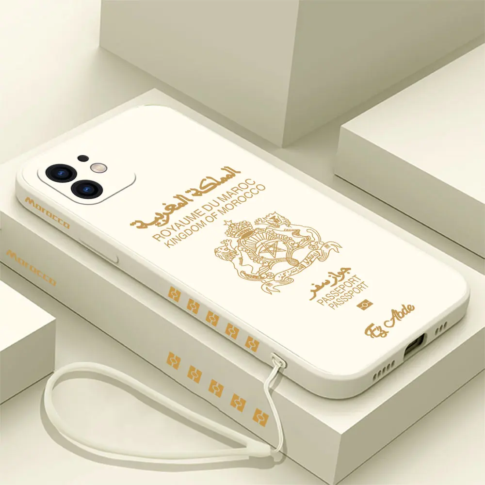 thumbnail image 1 of Funda de teléfono con pasaporte de Marruecos para Samsung Galaxy S24 S23 S22 S21 S20 Ultra FE S10 4G S9 S10E Note 20 10 9 Plus con funda con cordón, 1 of 5