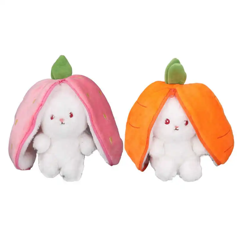 

Reversible Fruit Plush Toy Soft Stuffed Fruit Transformed Into Bunny Animal Plushie Doll Girlfriend Birhthday Gift