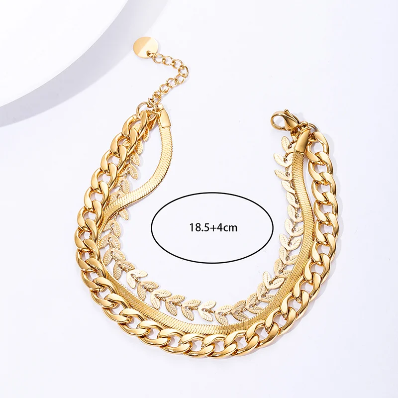 

Новый женский браслет NINGAN, трехслойная золотая цепочка и звено, регулируемый фотоподарок