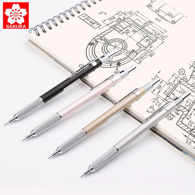 Japan Sakura Metal Lage Zwaartepunt Mechanische Potlood  XS-303/XS-305 0.3/ 0.5Mm Tekening Positieve Houding Continue Core